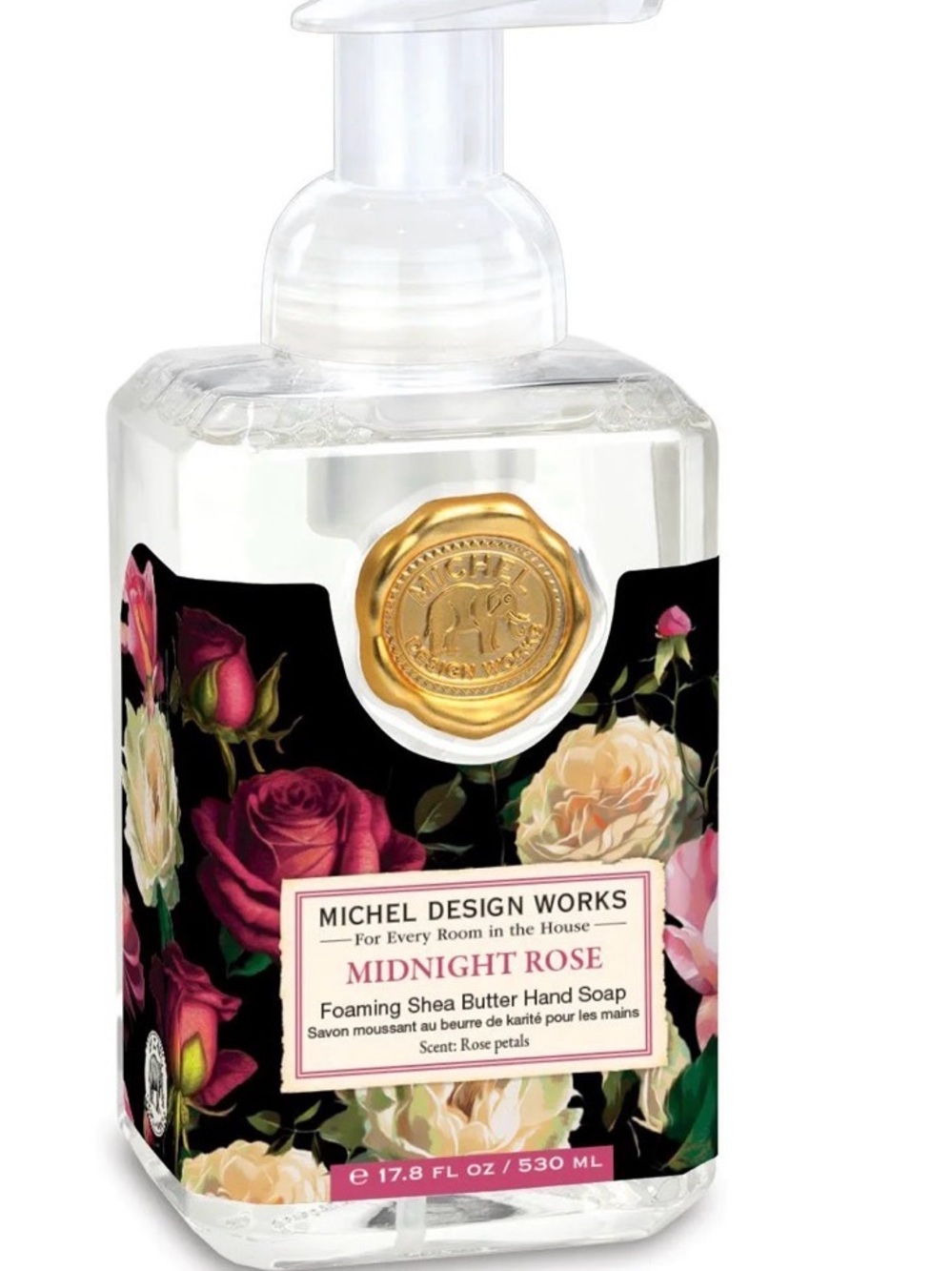 Michel Design Works Midnight Rose Foaming Shea Butter Hand Soap - Black & Rose